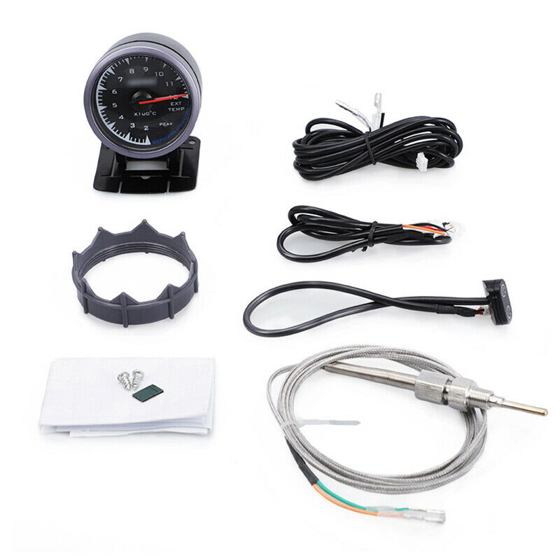2.5'' 60mm Exhaust Gas Temp Gauge 7 Color LED Pointer EGT w/ Sensor Celsius