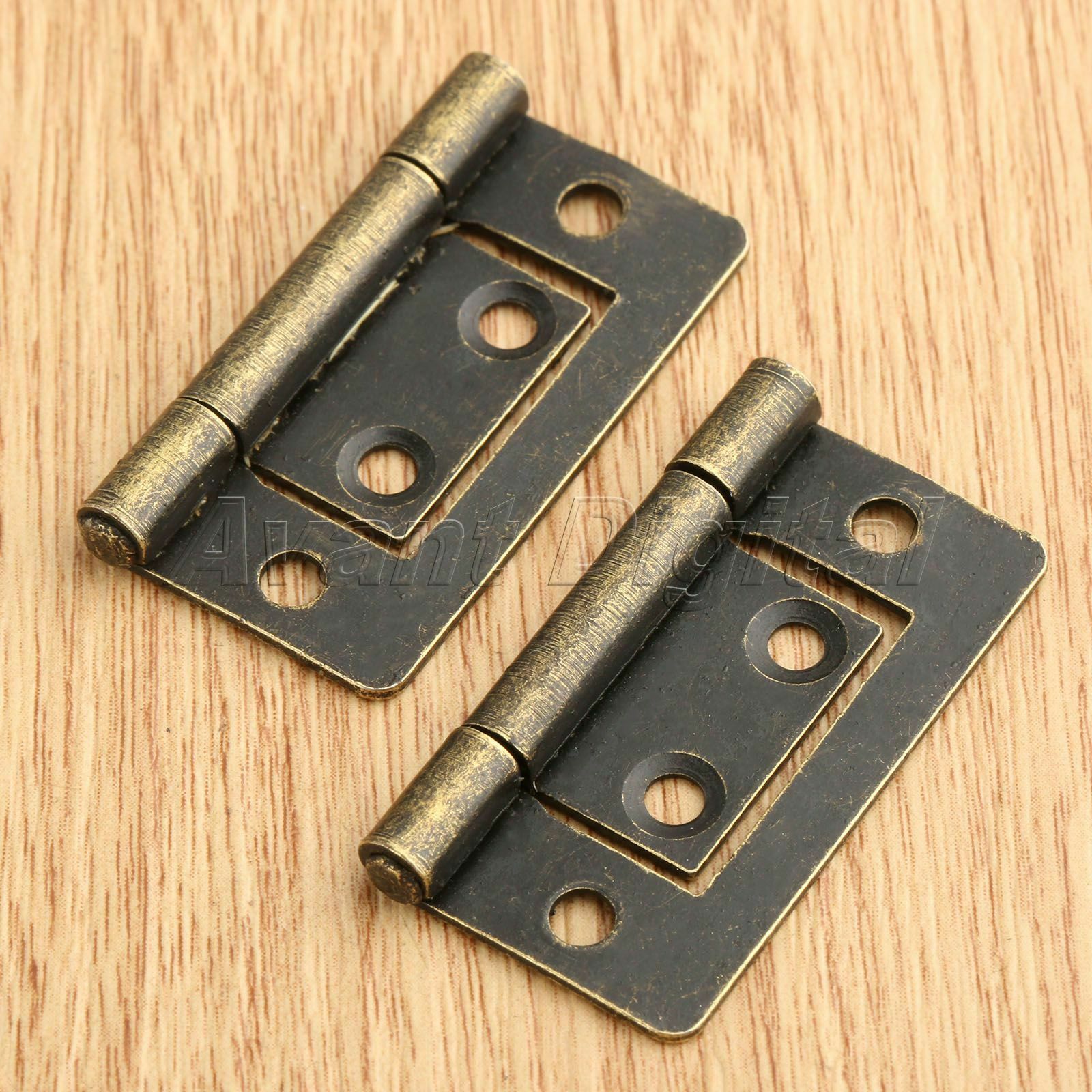 2pcs Retro Jewelry Box Chest Cabinet Hinges Furniture Door Flush Hinge 38mm*20mm