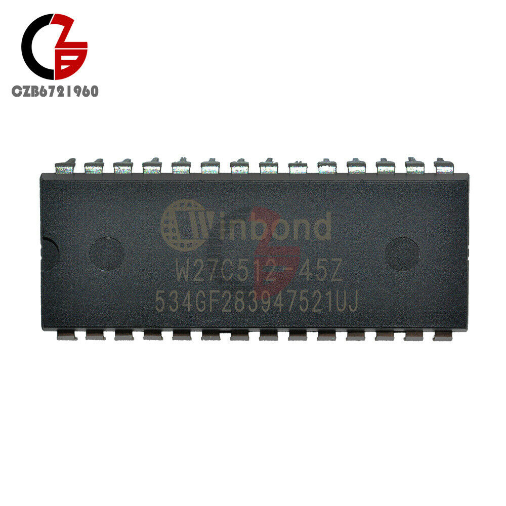 10PCS W27C512-45Z W27C512 DIP-28 IC 5V 45NS 512KBit 64K*8 Winbond EEPROM
