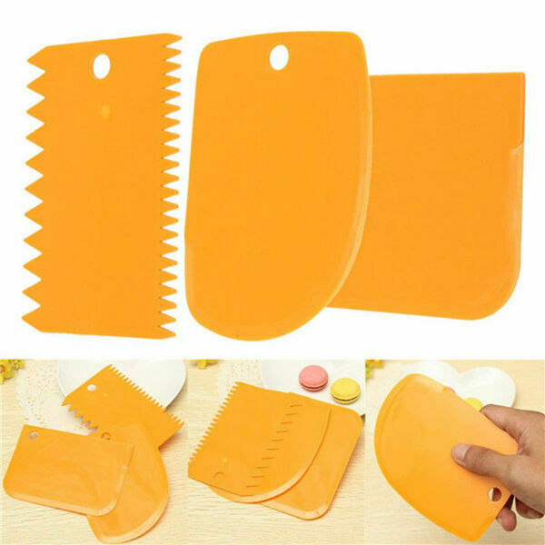 3 Pcs Dough Cake Cookie Edge Scraper Decorating Baking Cutter Pastry Tools DIY