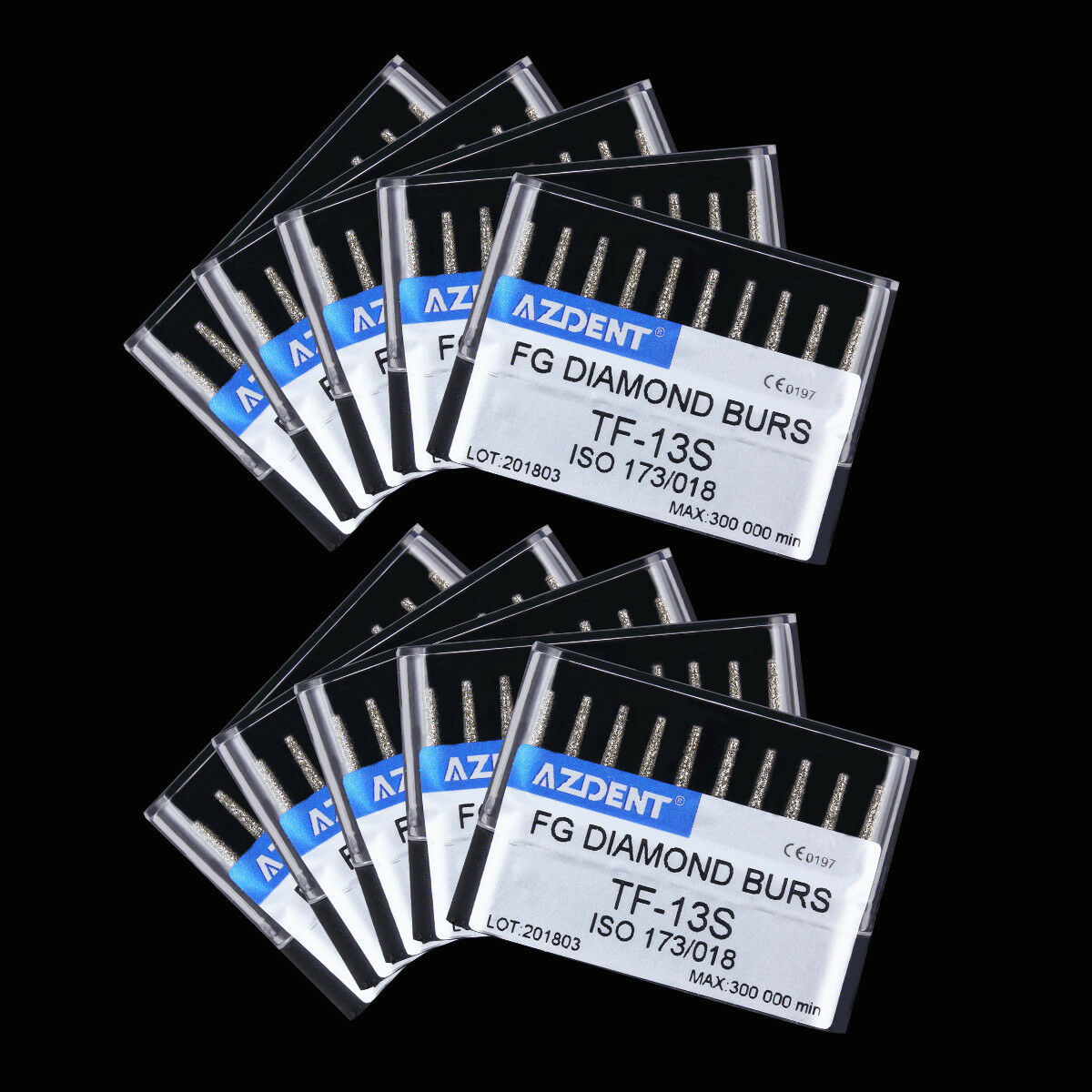 50Box Dental Diamond Bur FG TF-13S Super Coarse For High Speed Handpiece AZDENT