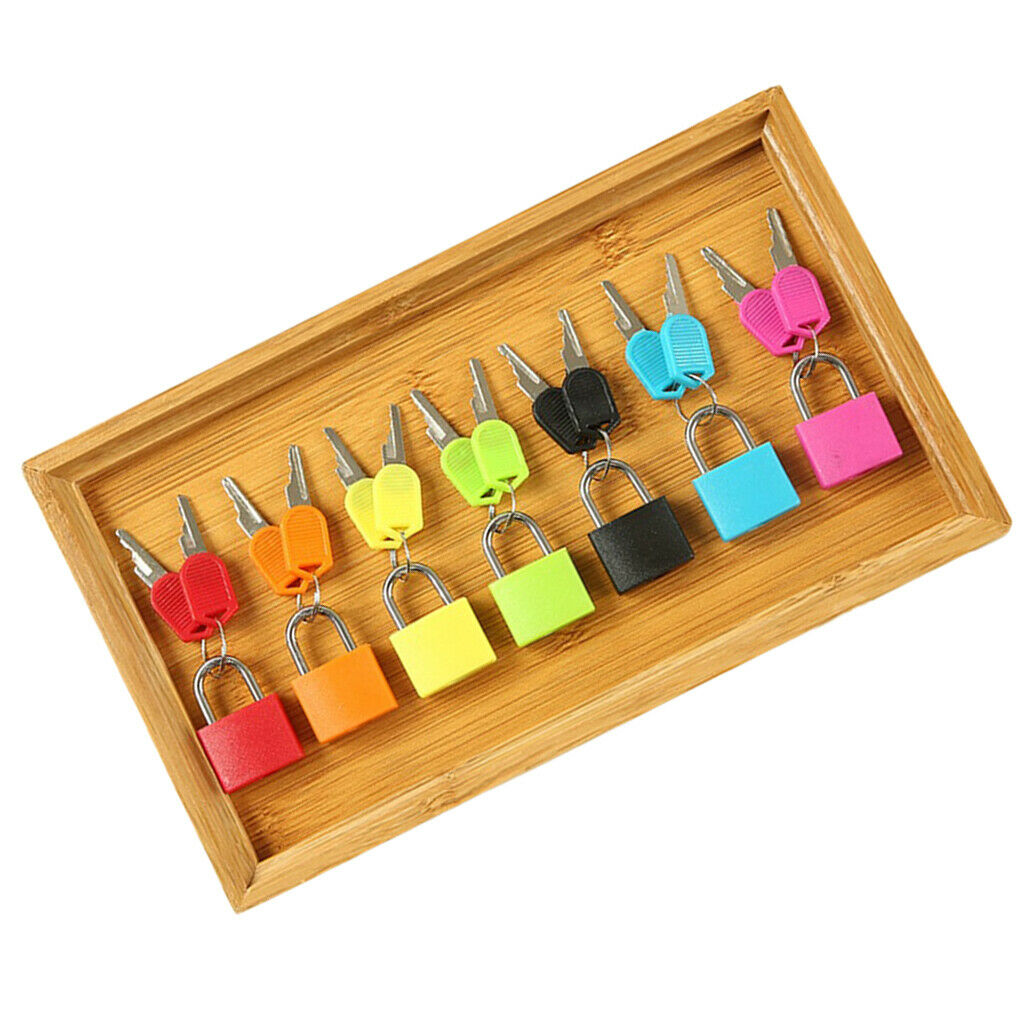 7Pieces Colorful Key&Lock Set in Wooden Salver Kids Montessori Teaching Aids