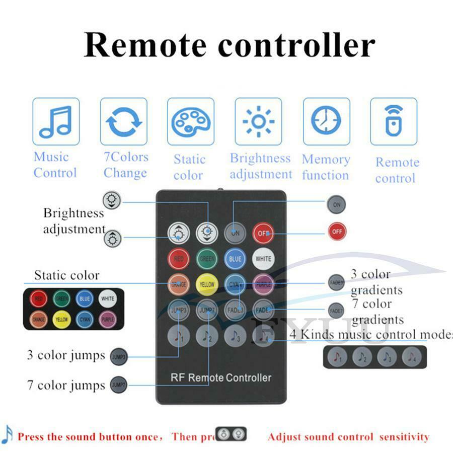 DC12V Car Roof Star Lights 10W RGB LED 150PC * 2m Fiber Optic Light  RF Remote