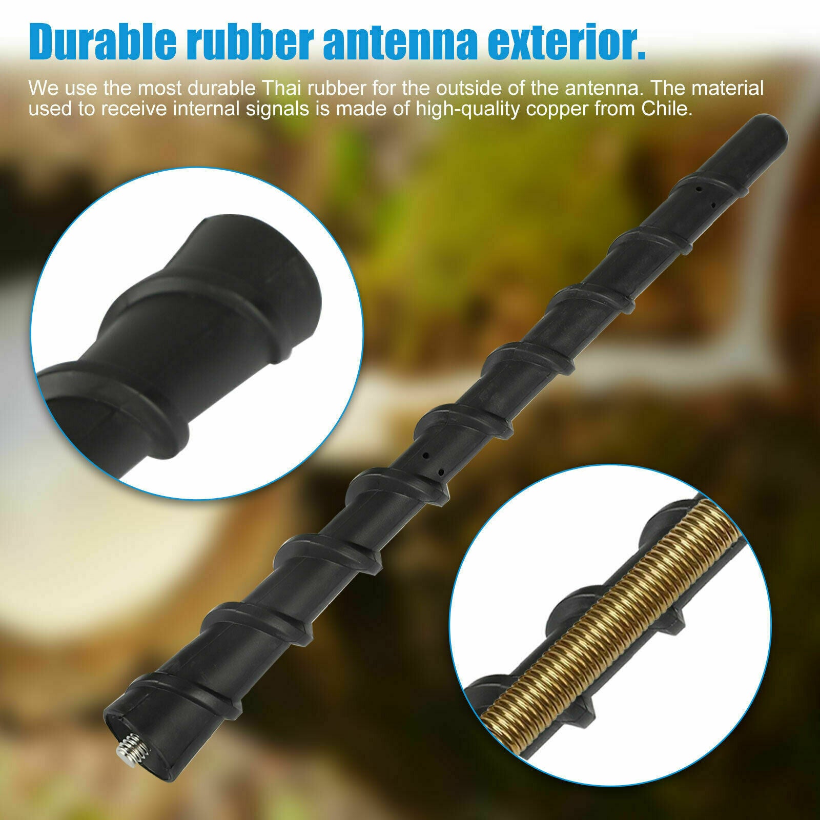 7" Rubber Spiral Antenna Mast For 2011-2019 Jeep Cherokee Dodge Journey Avenger