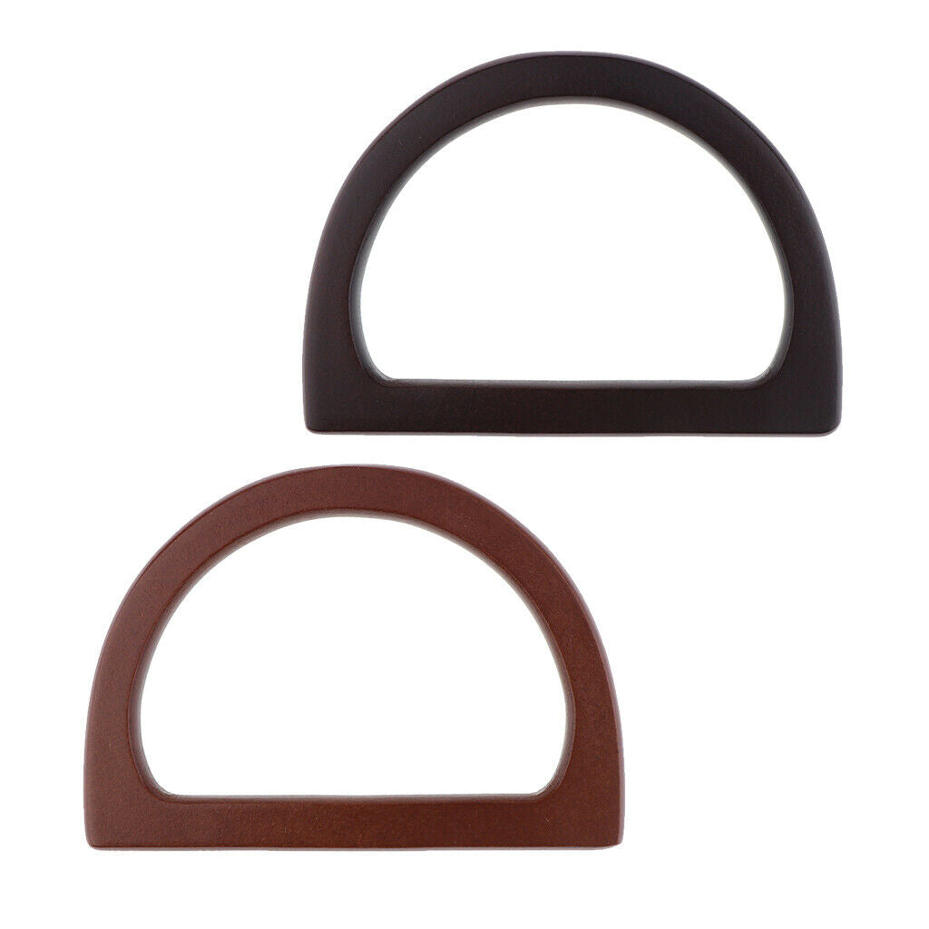 2x Simple Wooden Bag Handle Replacement Purse Crossbody Making Supplies