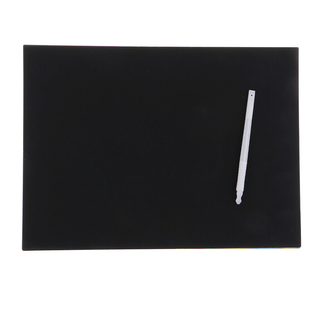 10 Sheets A4 Art Scratch Paper Stripe Scraping Paint Drawing with Stick Paint