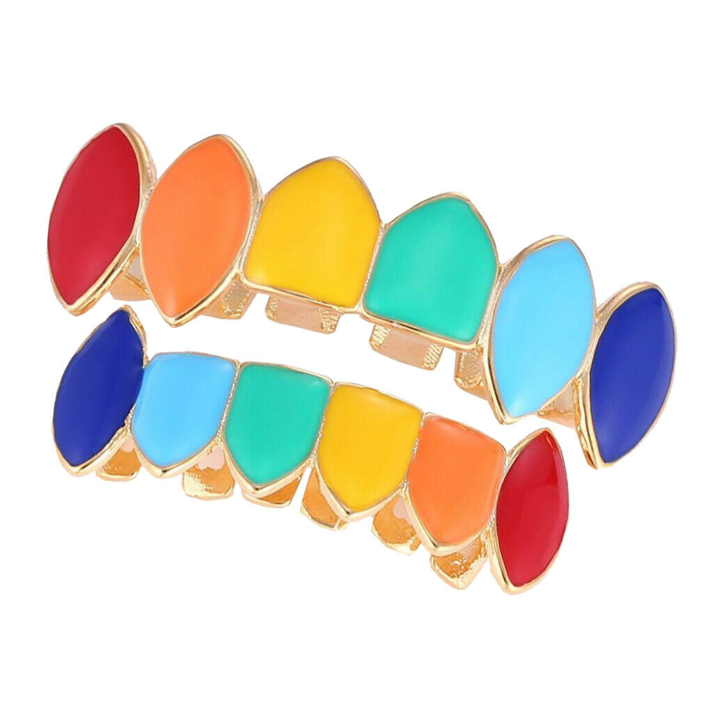 Colorful Glossy Hip Hop Sharp Teeth Grills Hollowen Accessory Hip-Hop Braces