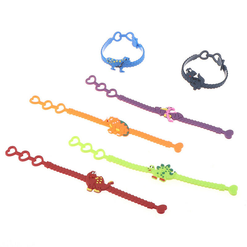 6pcs Mixed Dinosaur Party Bracelet Birthday Jungle Party Decorations Kids.l8