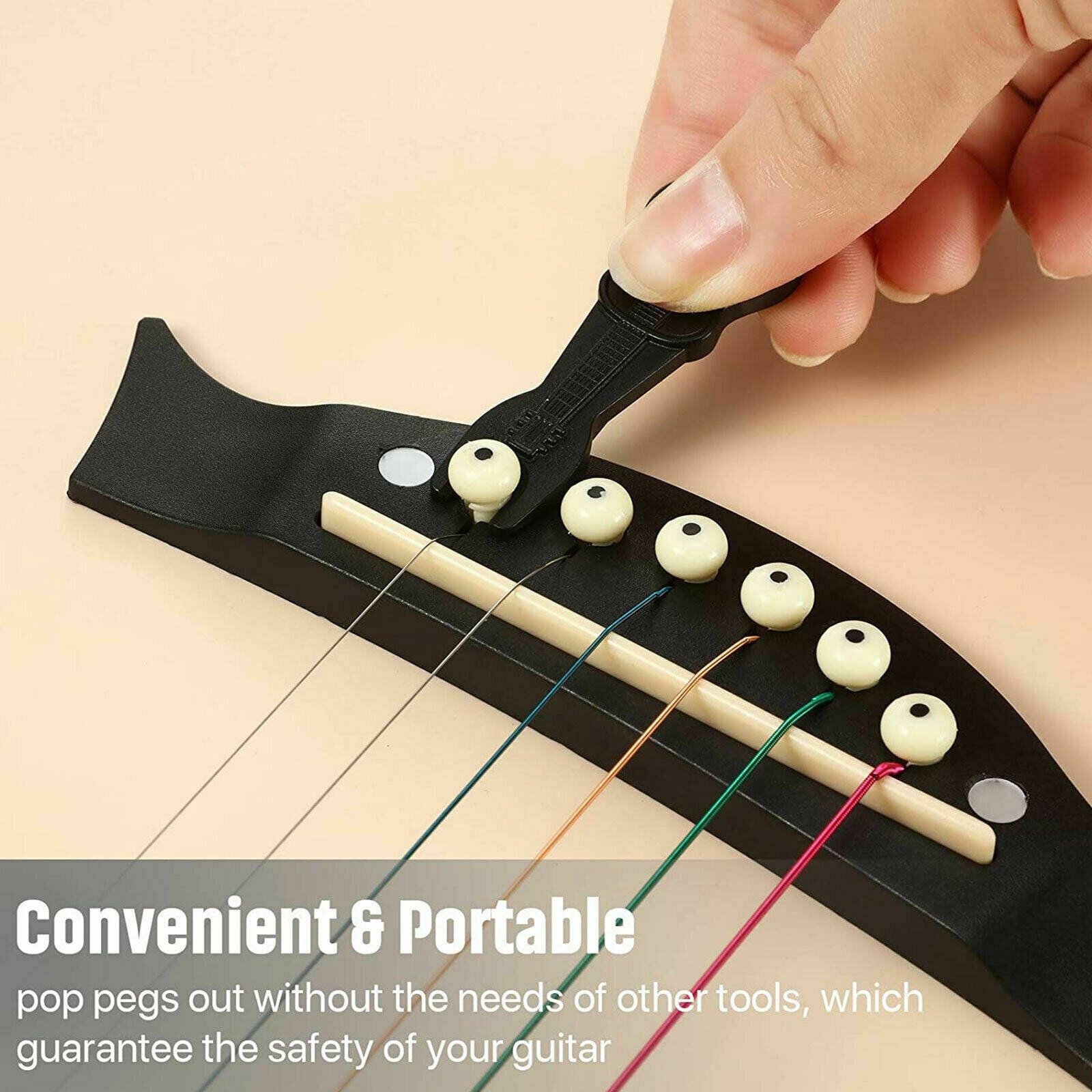 2 Set Saddle Nut+Puller+24PCS Acoustic Guitar Bridge Pins Pegs+18 Guitar Picks