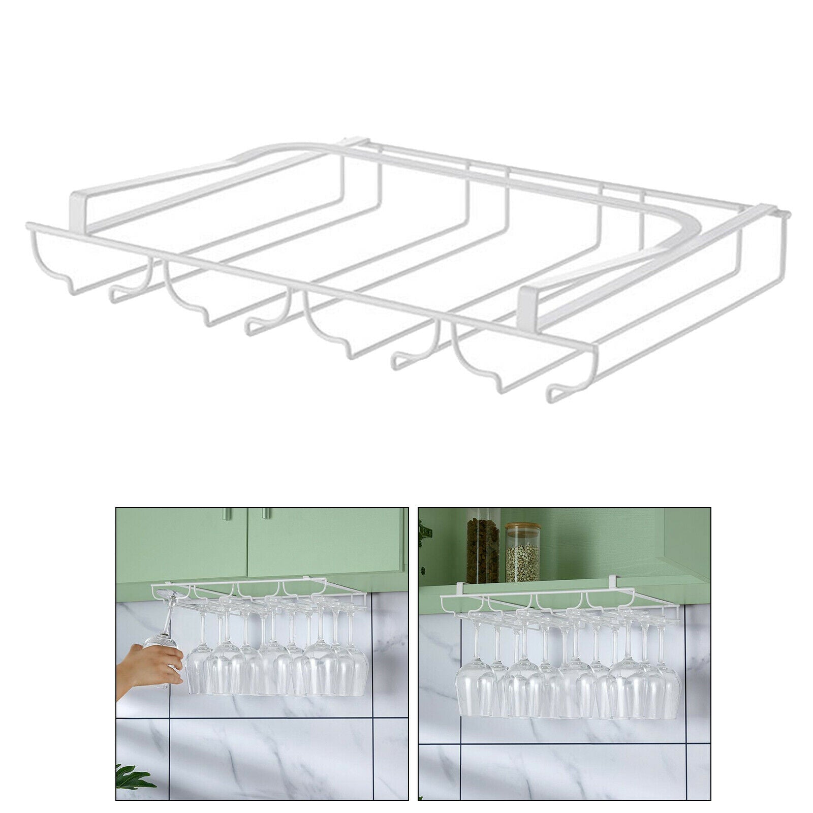 Hanging wine glass shelf, under cabinet bracket, storage bracket