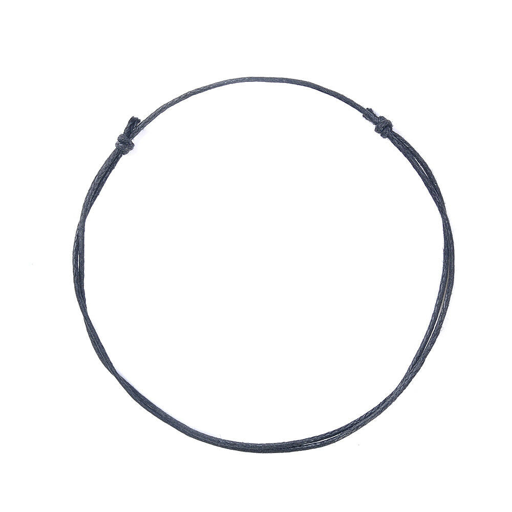 Simple 3pcs Black Leather Cord Lucky Bracelet Anklet Adjustable For Men Women