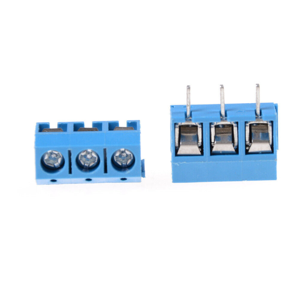 10X KF301-3P Pitch 5.0mm Straight Pin PCB 3Pin Screw Terminal Block Connecto WF