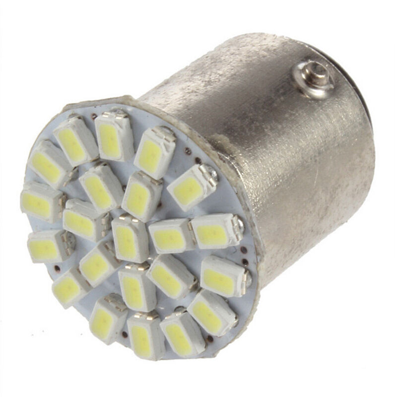 4 X BAY15D 22-LEDS 1206-SMD P21 / 5W BULB WHITE LIGHT BULB 12V Jn.l8