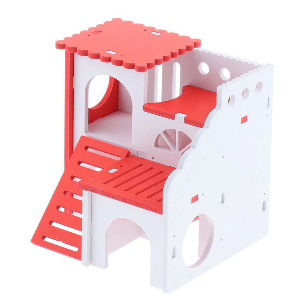 2 x Hamster Playground Dwarf Hamster House Durable Odorless Deluxe Toys, Living