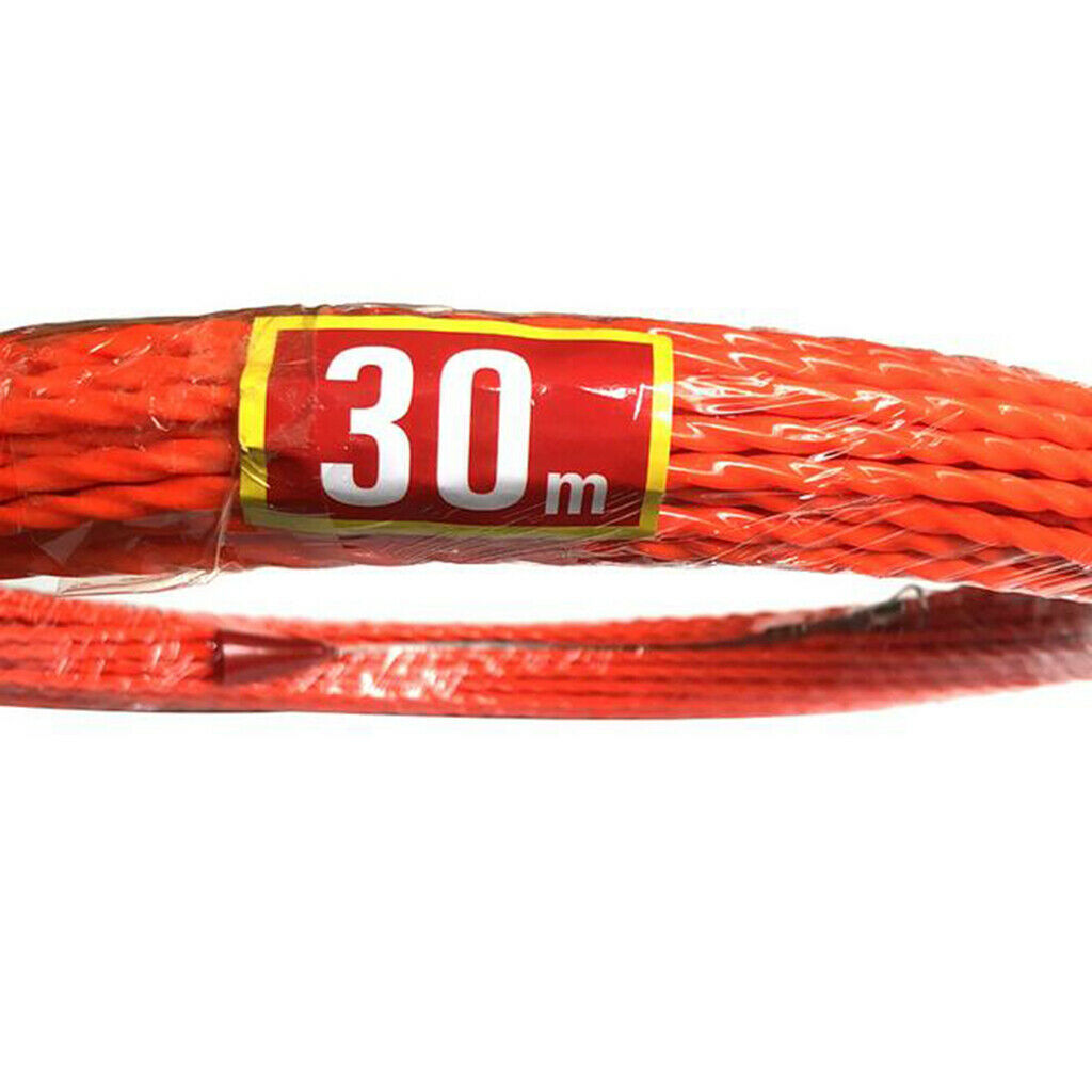 30m Cable Push Puller Fish Tape Reel Puller Conduit Guide Wall-Through