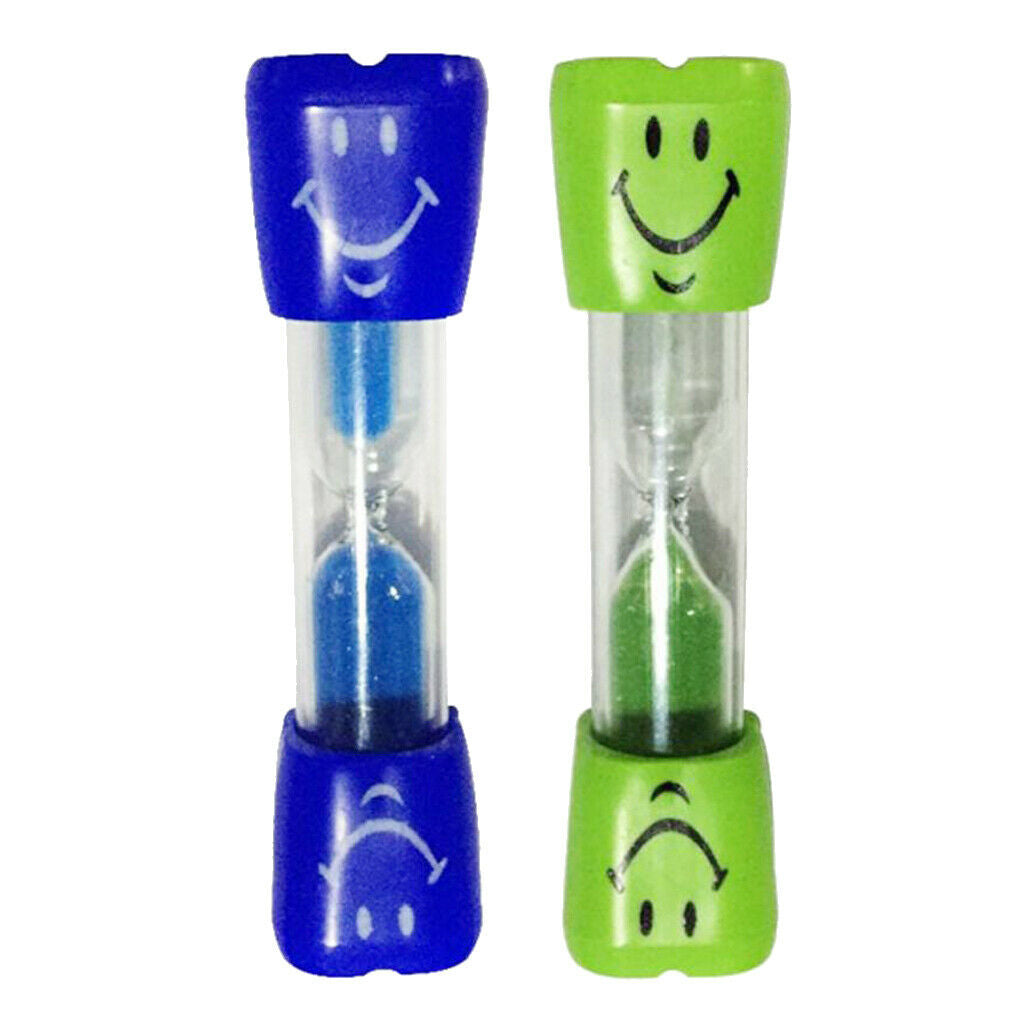 3 Minutes Hourglass Sand Clock Yoga Reading Blue+Green Smiling Face Pattern