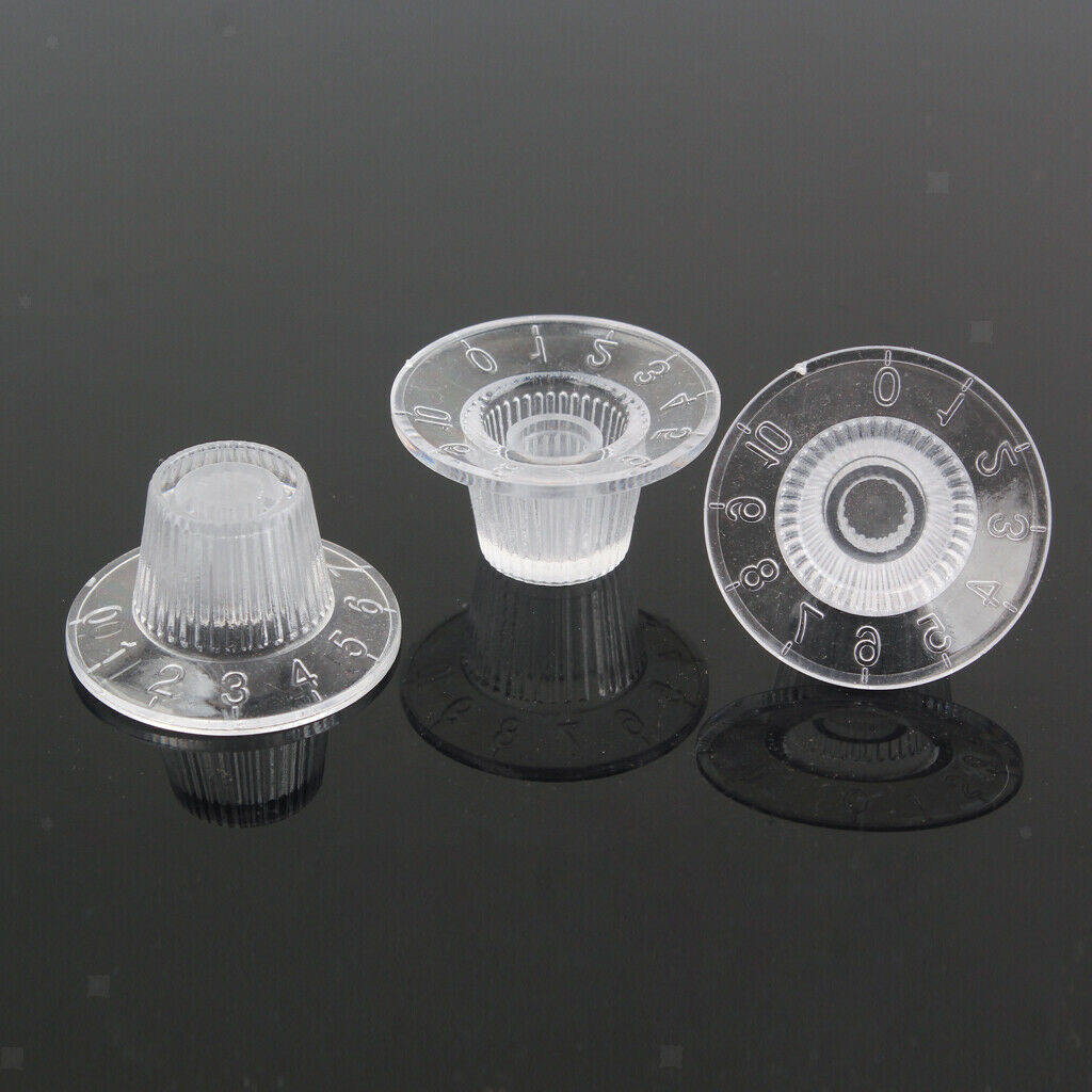 3pcs/set Clear Guitar Amp Amplifier Knobs For Guitar Bass Replacement Parts
