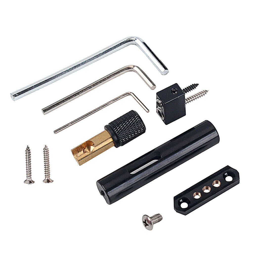 Nickel Black Headless Bass Bridge Set