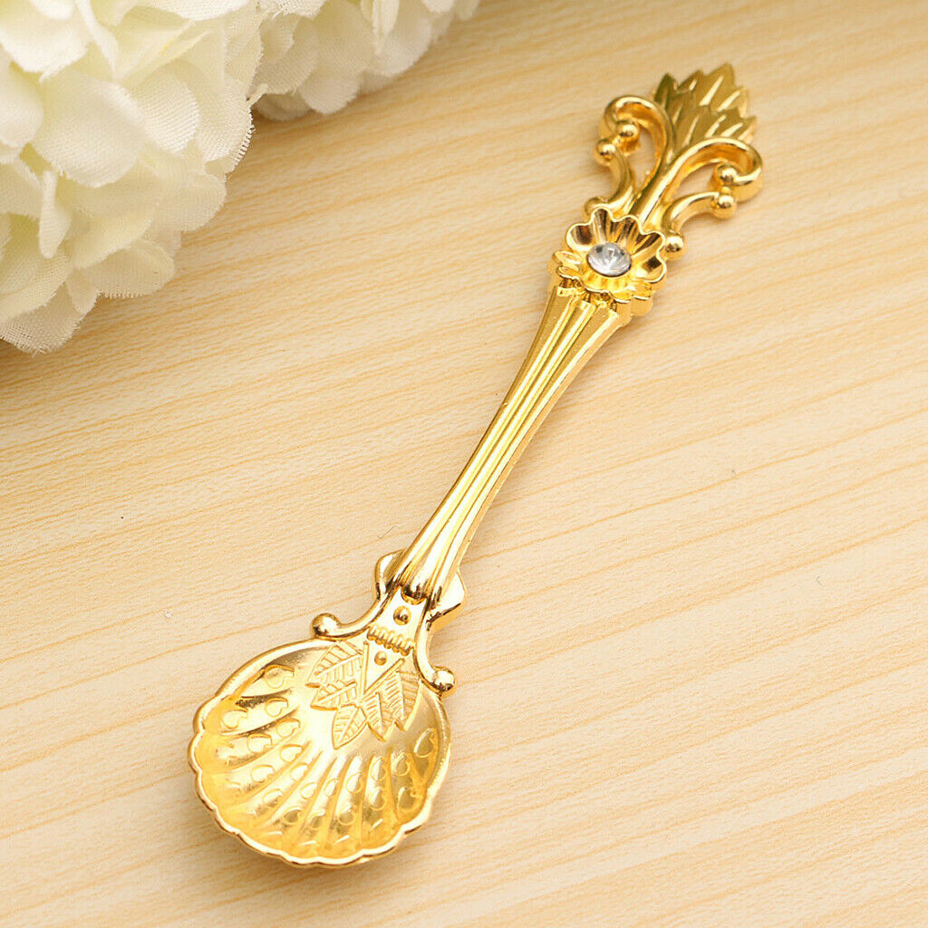 2-Pack of Luxury Orris Ice Ceram Spoon Long Stainless Steel Short Coffee Tea