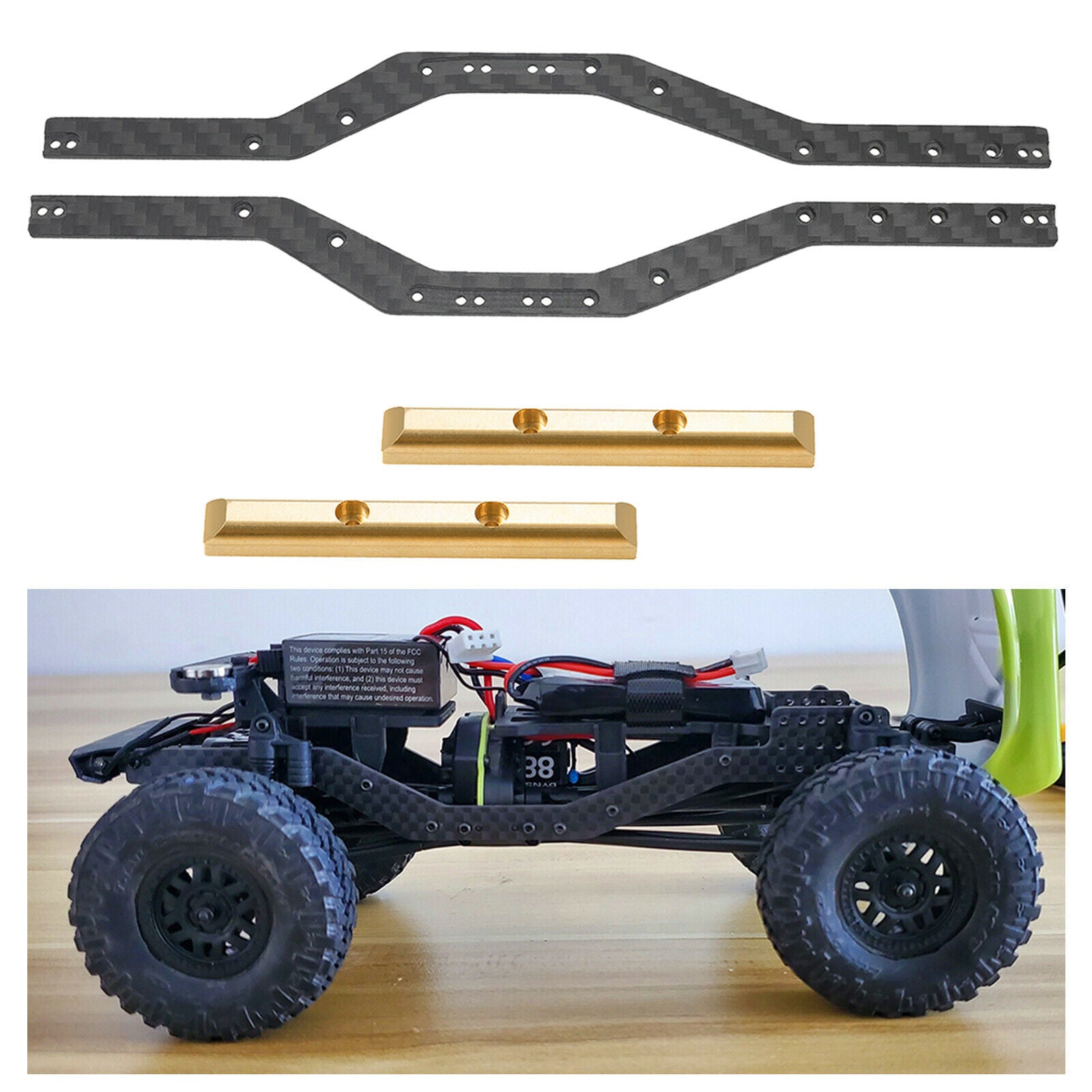 Frame Rails Chassis Girder for Axial SCX24 90081 1:24 RC Crawler Parts Accs