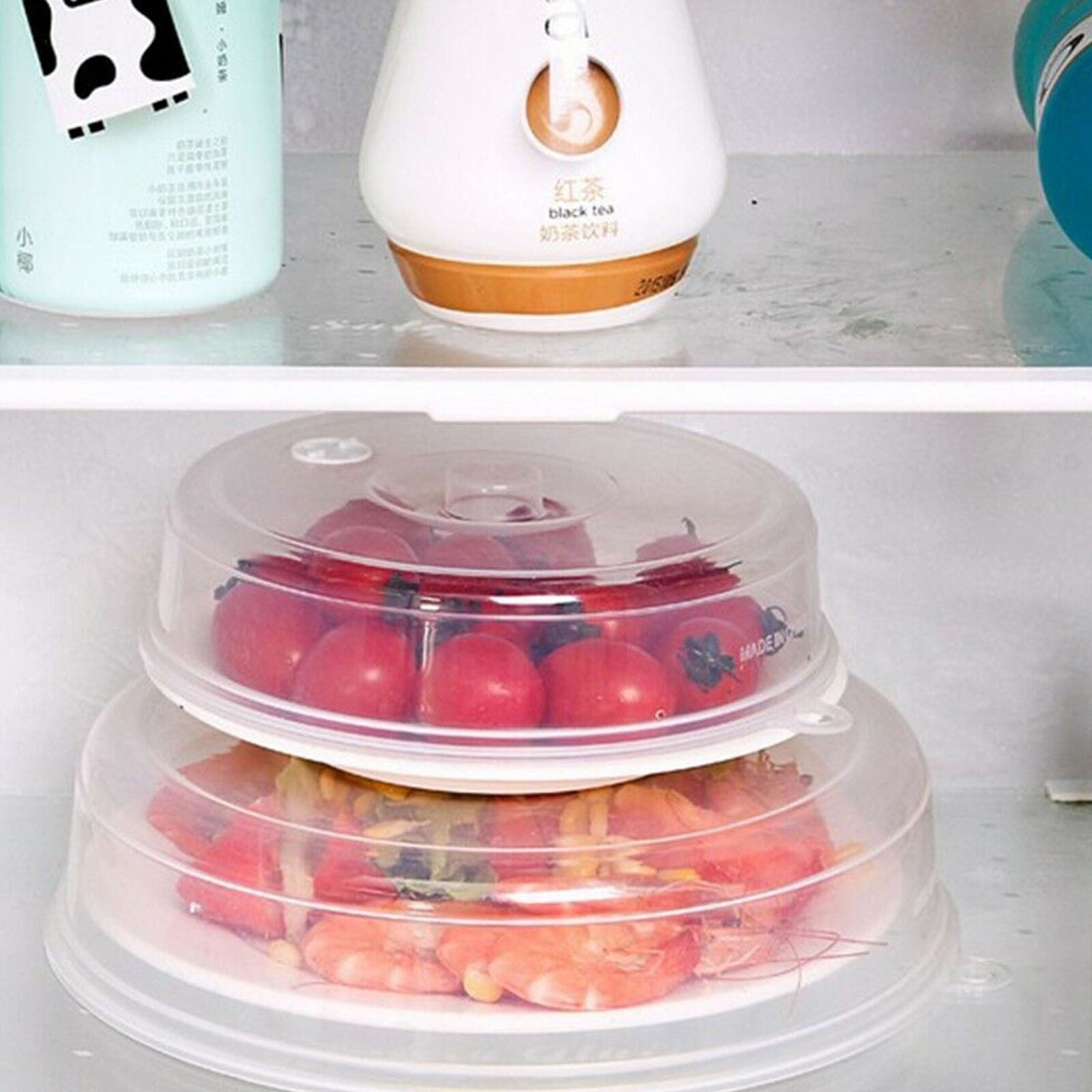Microwave Covers Ventilated Food Plate Vented Splatter Guard Cover Transparent