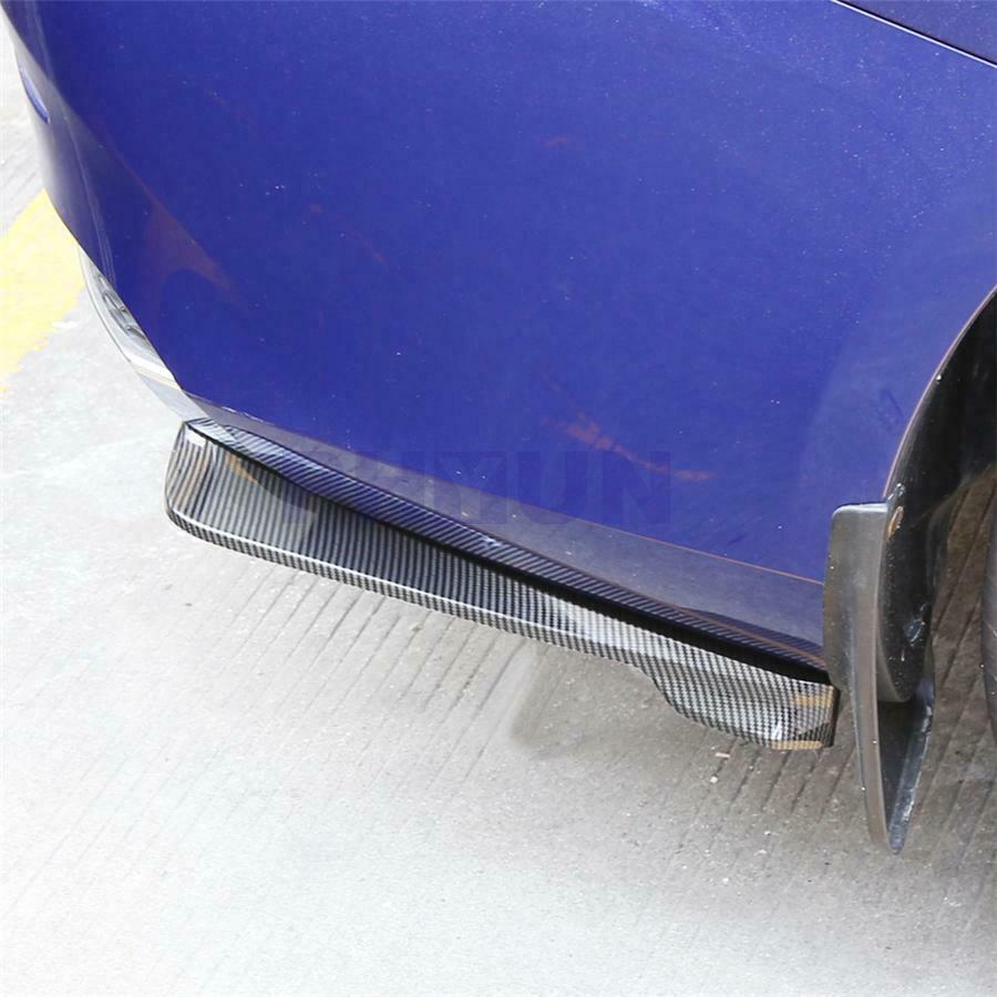 Pair Car Rear Bumper Shovels Splitter Diffuser Valence Spoiler Carbon Fiber Look