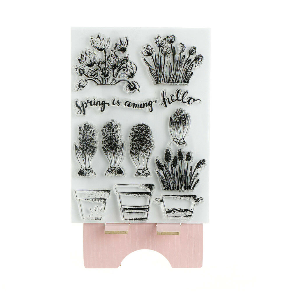 Beautiful Cactus and Flower Pot Rubber Stamp Scrapbooking PhotoAlbumDecora.l8