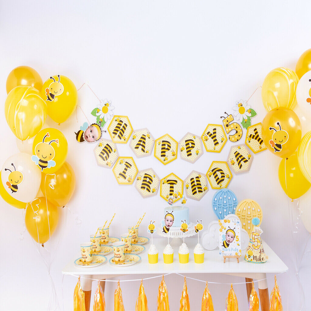 Mini Bee Happy Birthday Bunting Banner Birthday Party Decoration Supplies