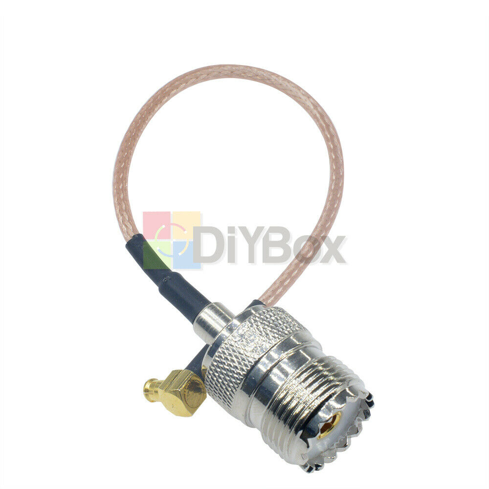 15CM UHF SO239 Female Jack to MCX Male Right Angle RG316 Pigtail RF Cable