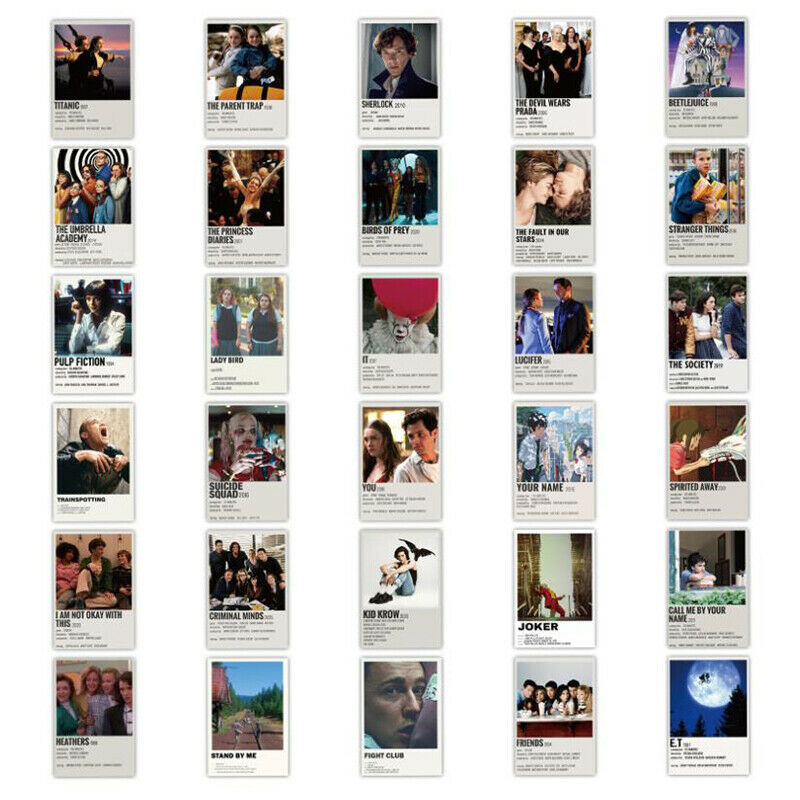 64Pcs Poster Classic Movie Stickers For Luggage Guitar PVC Graffiti Stick.l8