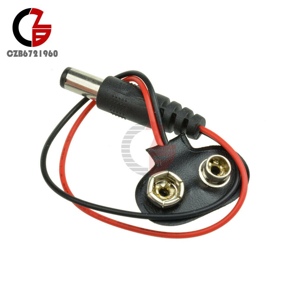 10PCS 9V DC T type Battery Power Cable Barrel Jack Connector Arduino DIY