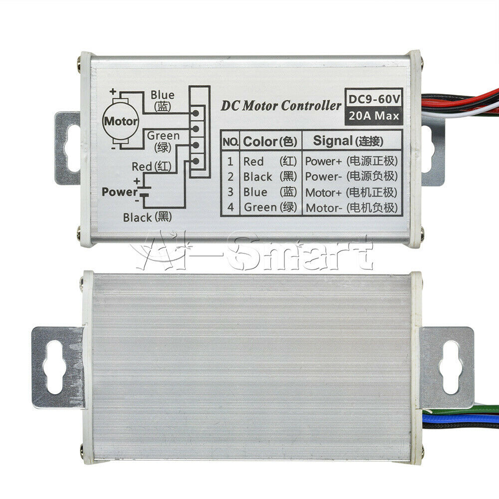 DC 9V 12V 24V 48V 60V 20A 25KHz Motor PWM Speed Controller Driver Regulator