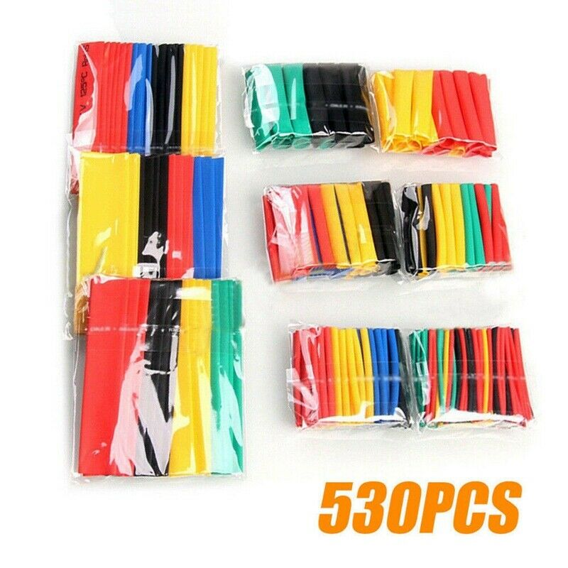 530Pcs Cable Heat Shrink Tubing Sleeve Wire Wrap Tube 2:1 Assortment Kit Se U6J3