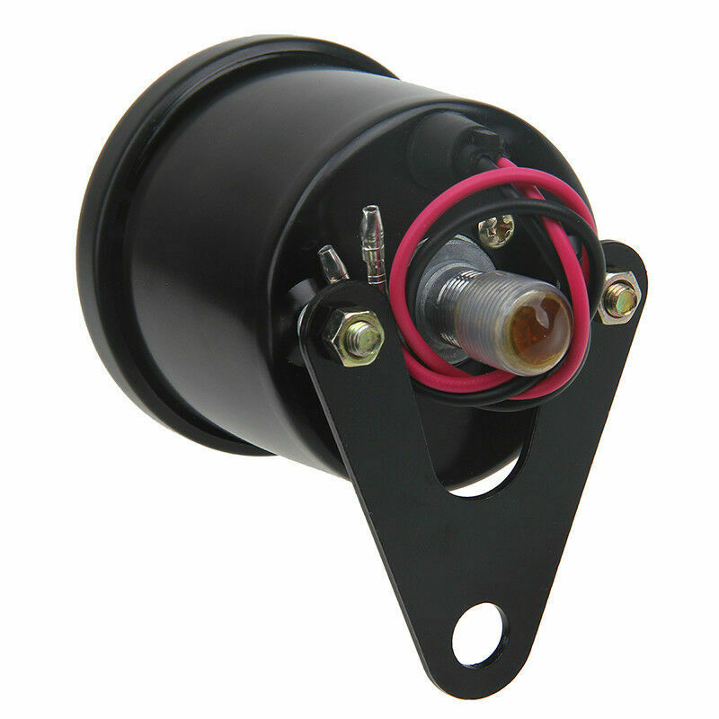 Black LED Dual Gauge Odometer Speedometer KMH For Cafe Racer Motorcycle