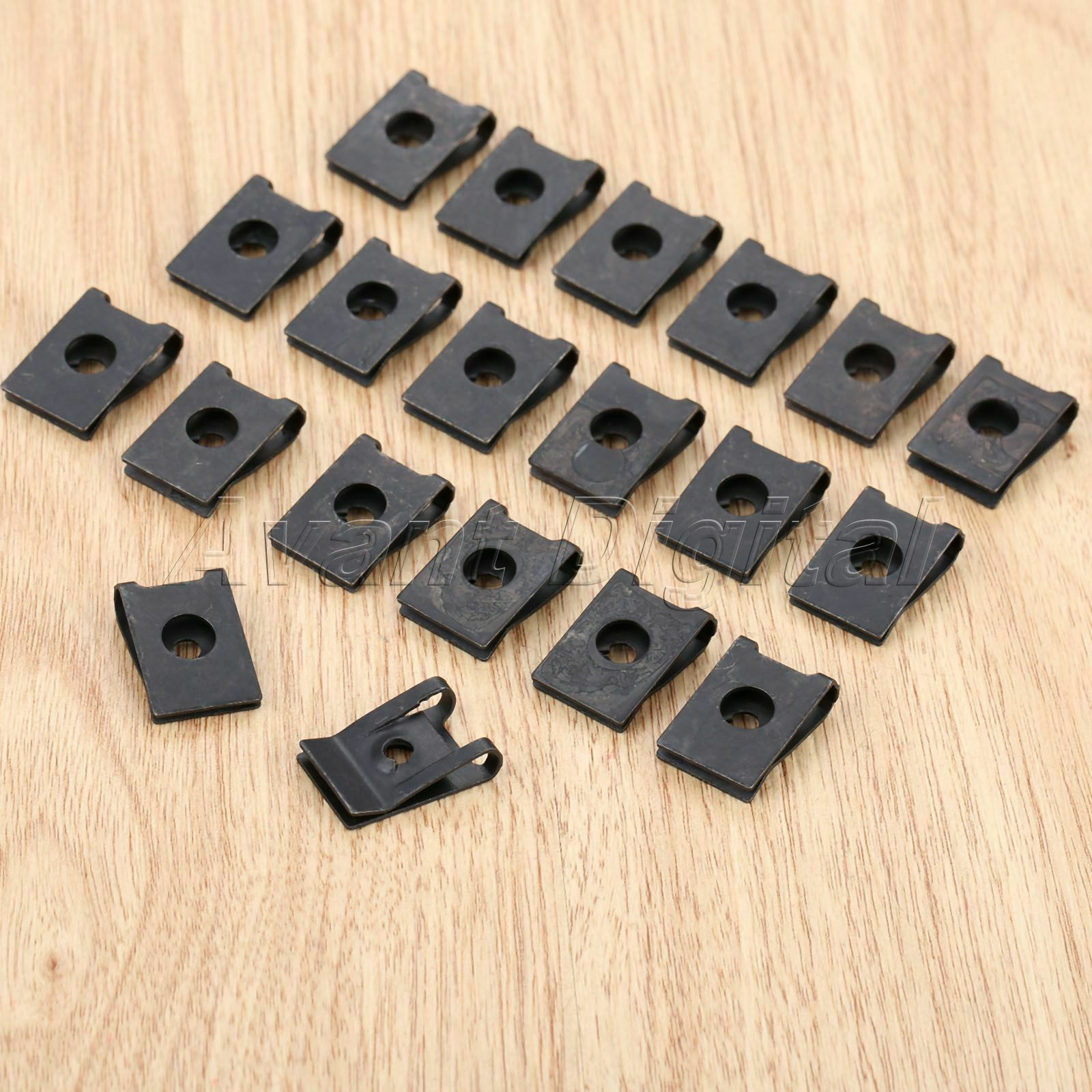 20Pcs Auto Fender Bumper Trim Clips Retaining Fasteners 21x14mm Metal Universal