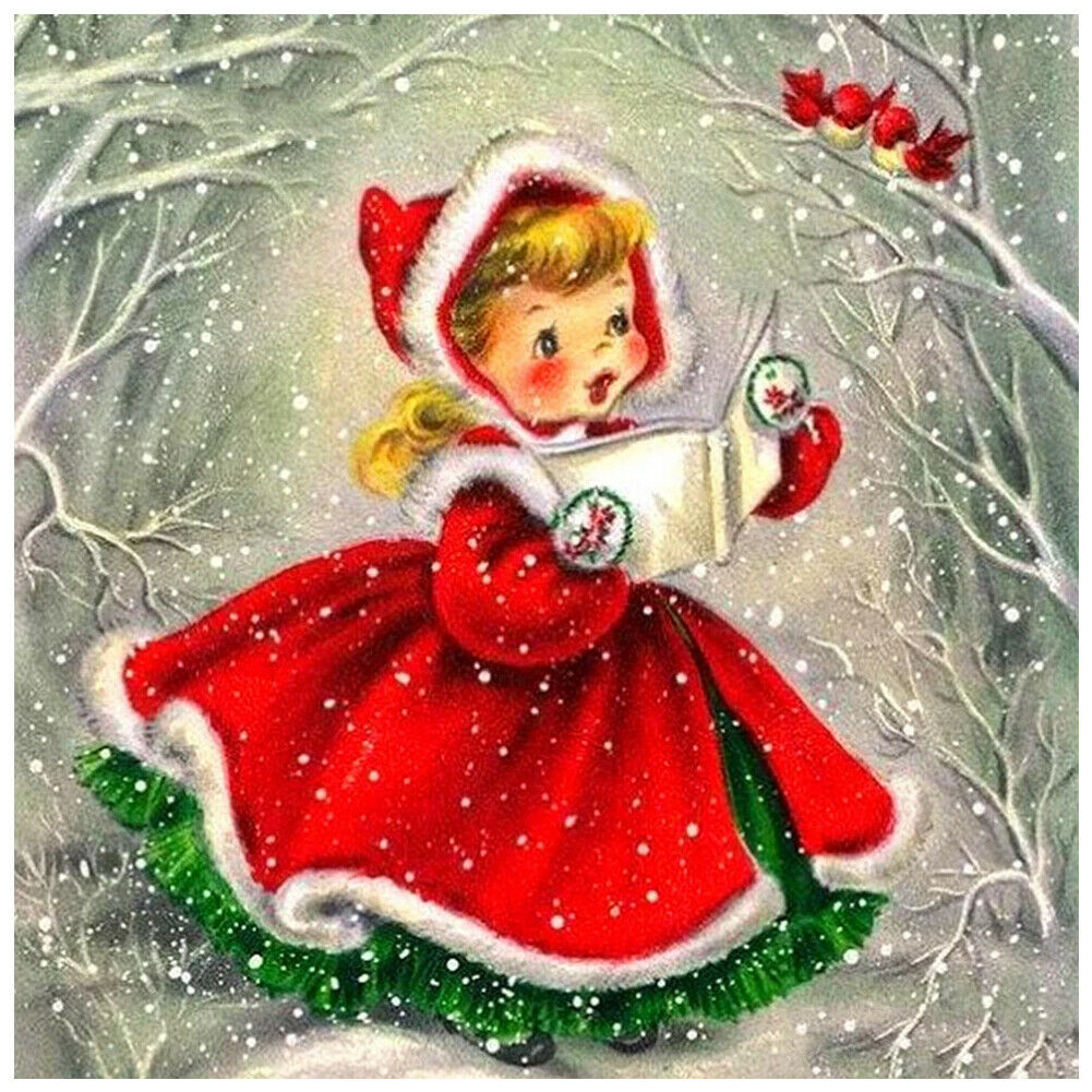 Little Girl 5D DIY Full Round Drill Diamond Picture Rhinestone Cross Stitch @