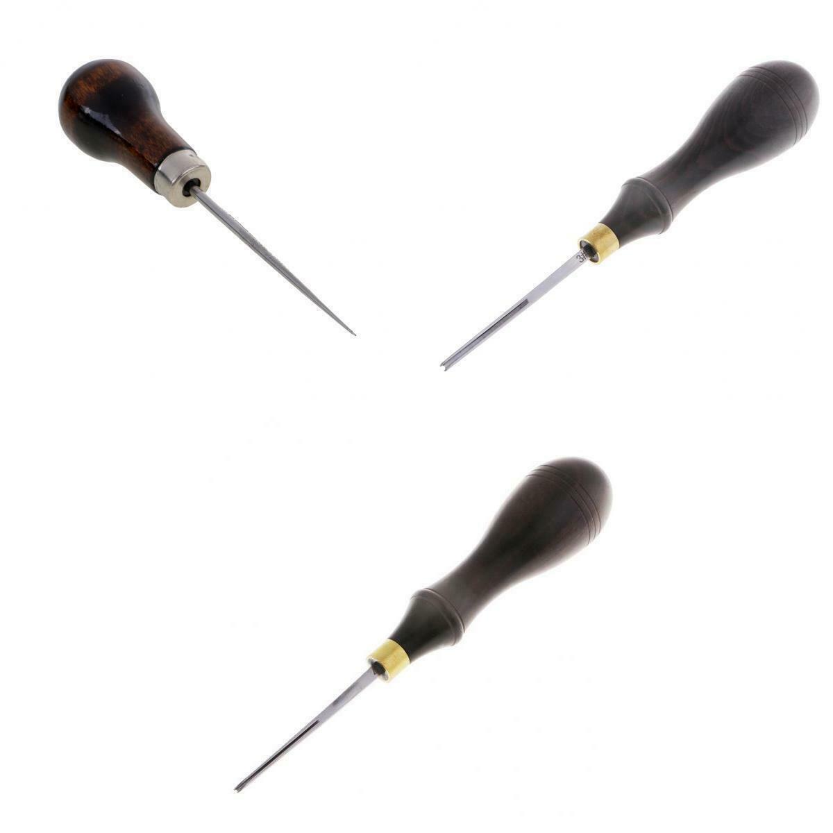 3 Canvas Leather Tent Sewing Awl Stitcher Leathercraft Edge Skiving Beveler Tool