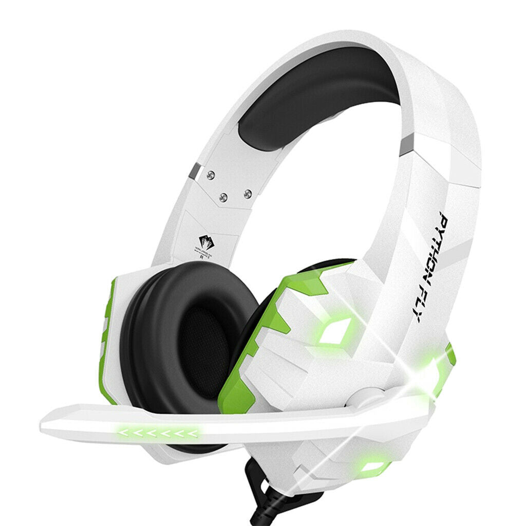 Gaming Headset Over Ear w/ Noise Isolation Mic Volume Control for One White
