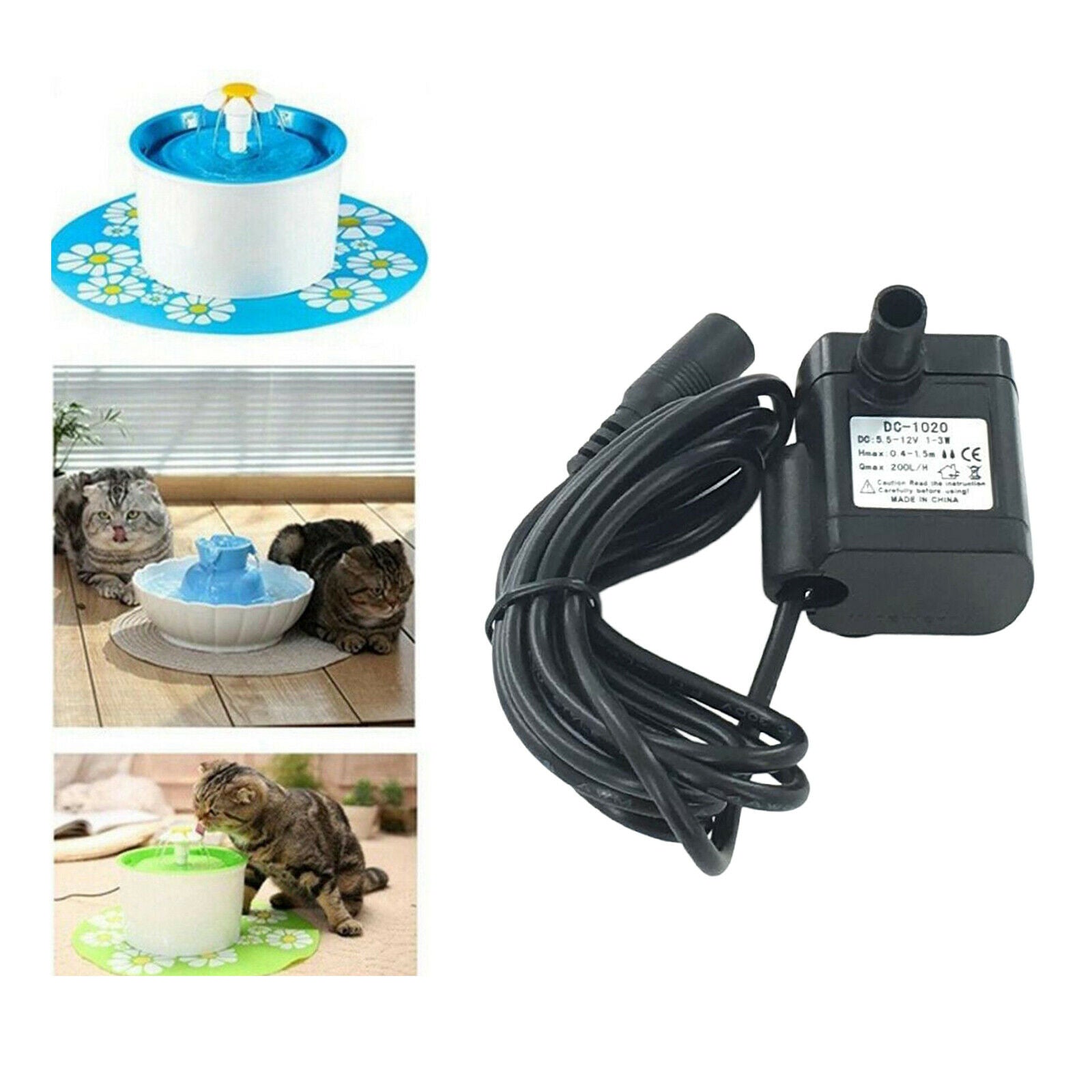 1x Brushless DC 12V Fountain Water Pump 200L/H for Aquarium Pond Circulating