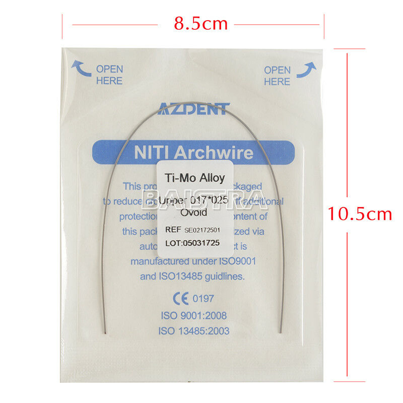 300X Dental Orthodontic Beta TMA Titanium Molybdenum Alloy Arch Wire 17X25 Upper