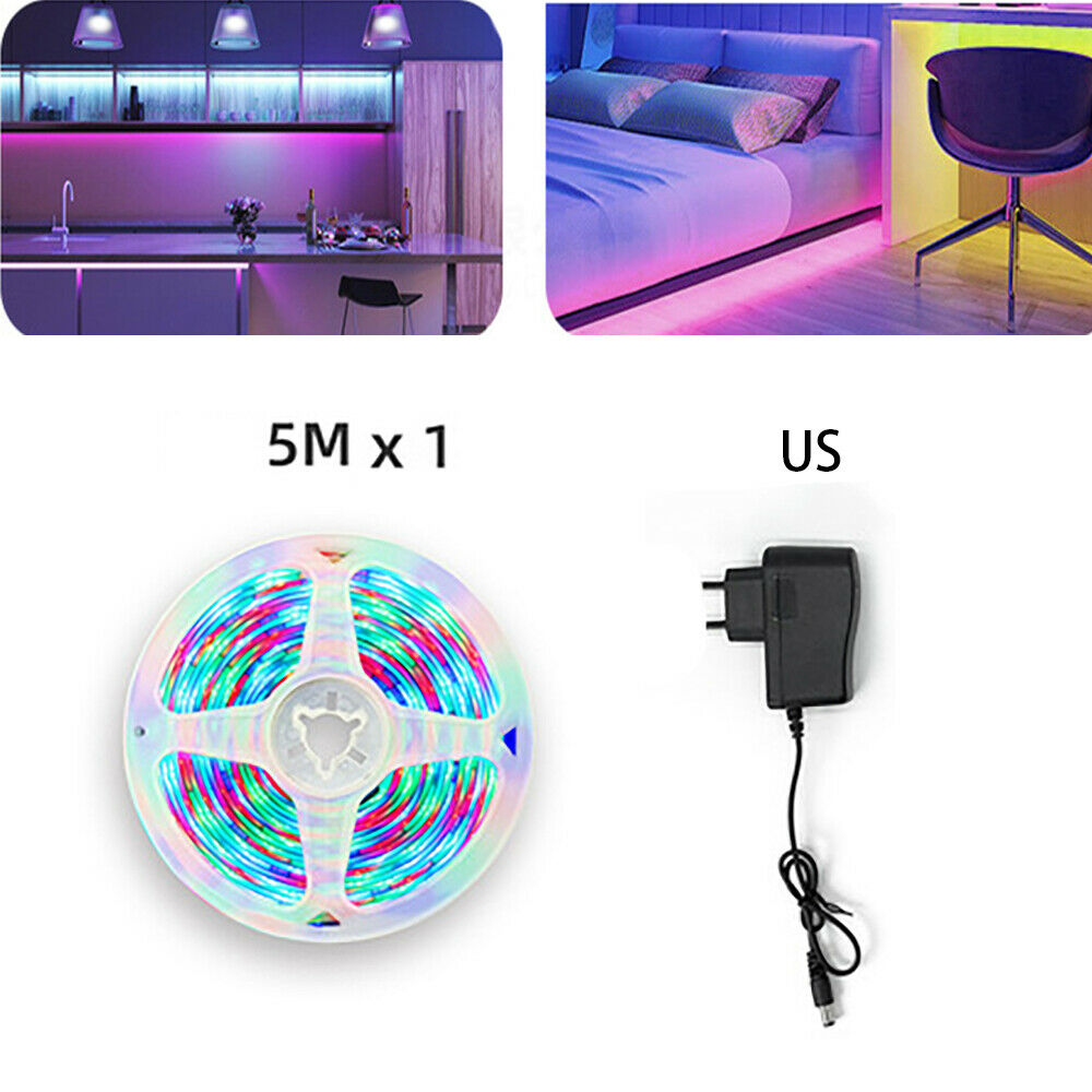 5M LED Strip Lights RGB Bar Light Kit Fit Home TV Backlight Lamp Ambient Light