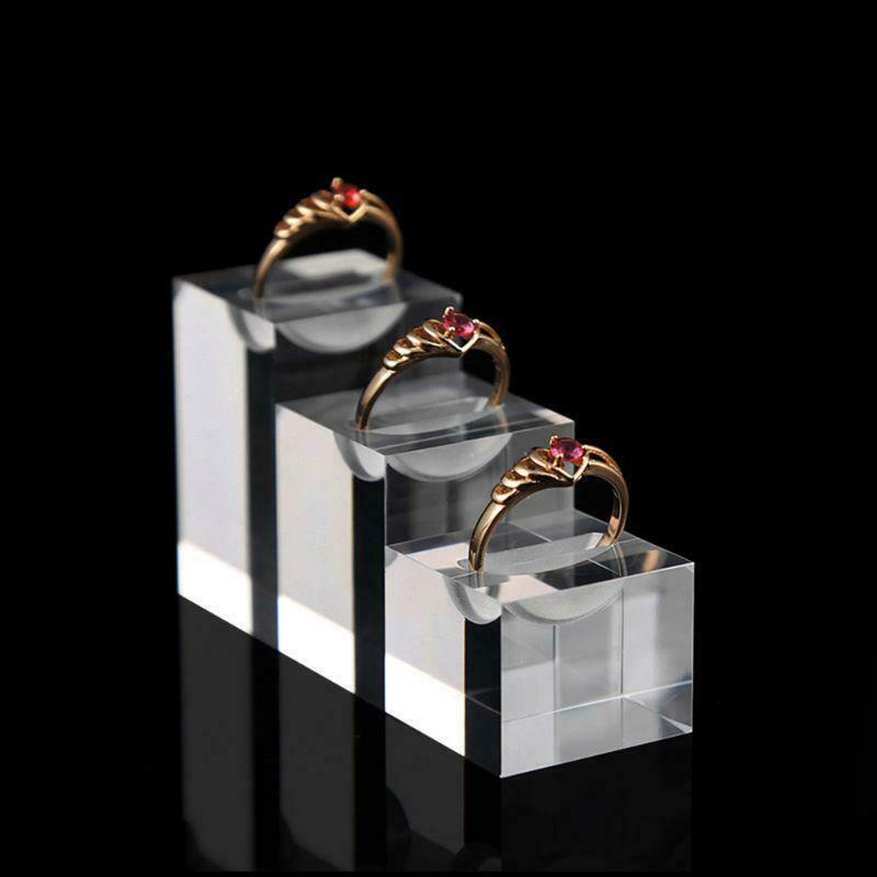 Acrylic Square Jewelry Holder Necklace Rings Display Stand Pad Photography Prop
