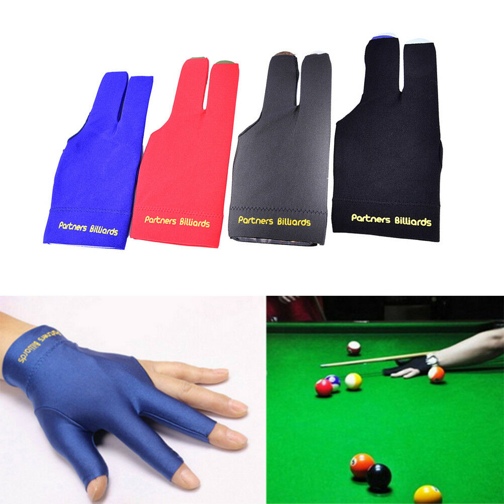 Blue Spandex Snooker Billiard Cue Glove Pool Left Hand Three Finger Accessory*WF