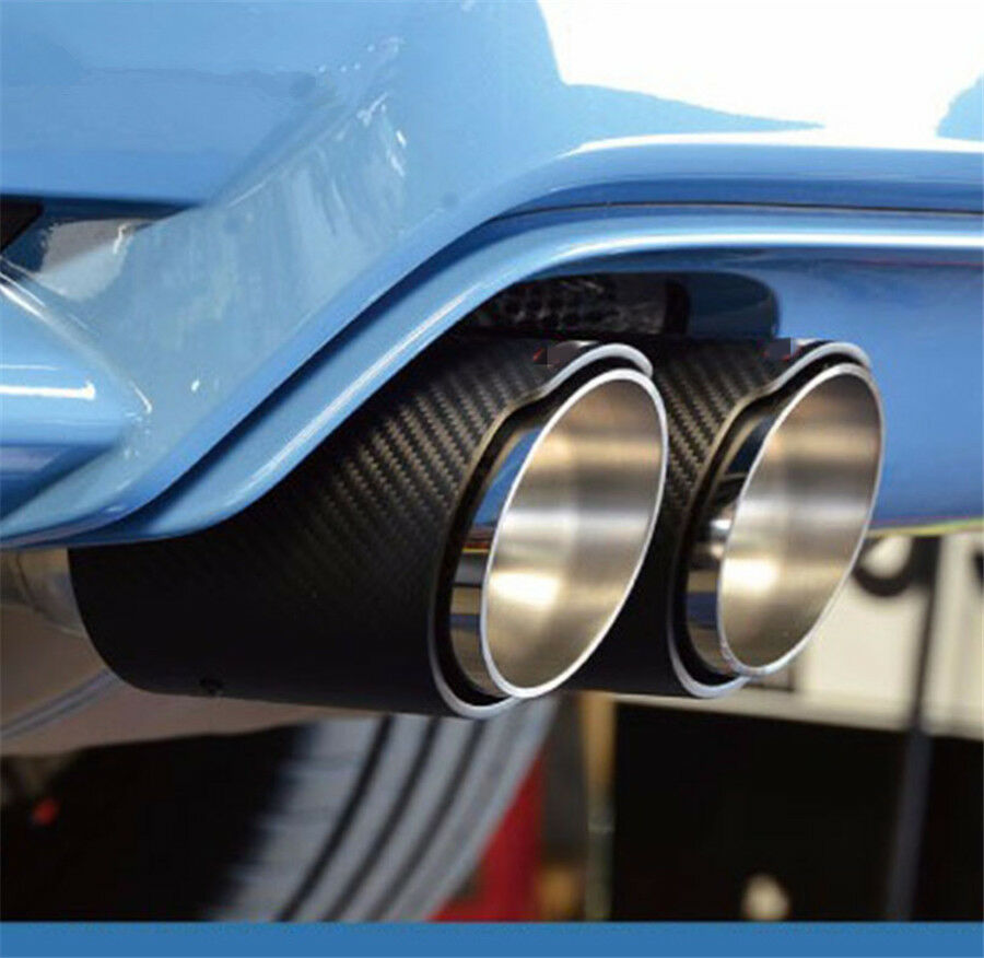 Universal Carbon Fiber Exhaust Tip 63MM IN-89MM OUT Universal Muffler Tip
