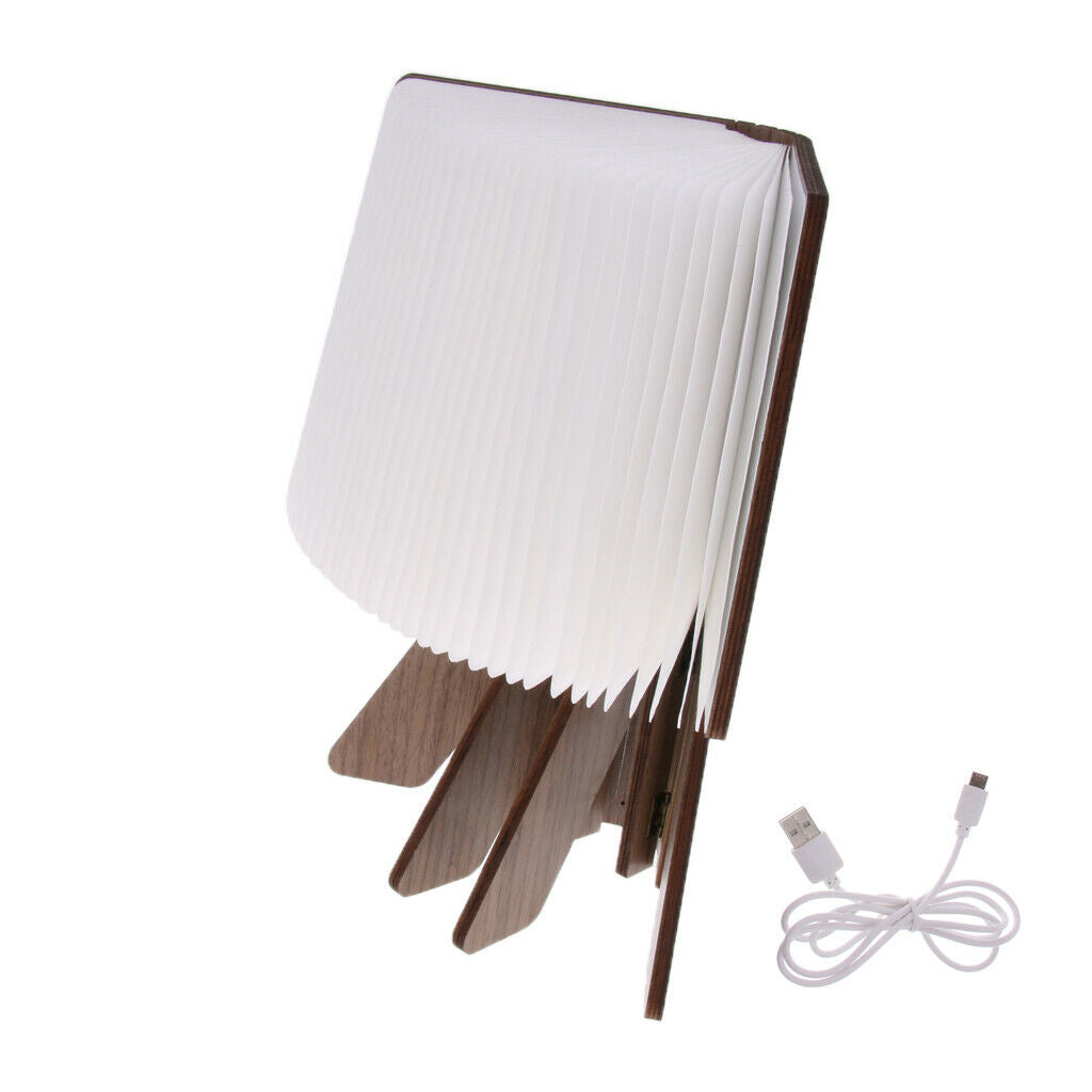 USB Rechargeable 4.5W Wooden Folding LED Folding Book Lamp Light  Warm White
