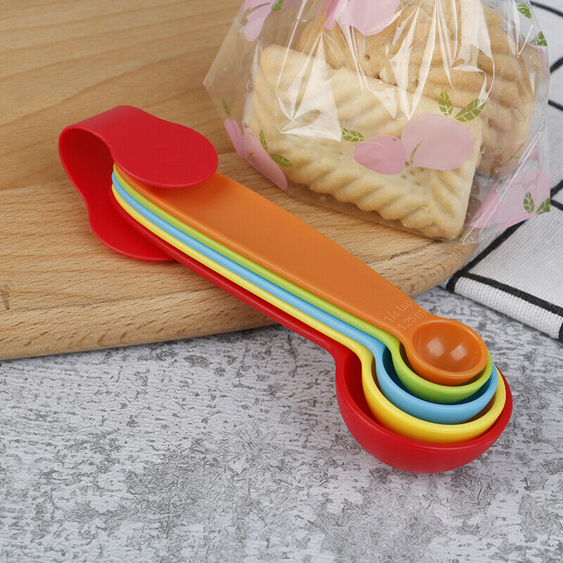 5pcs/set Measuring Spoons Colorful Plastic Measure Spoon Baking Measuring.l8