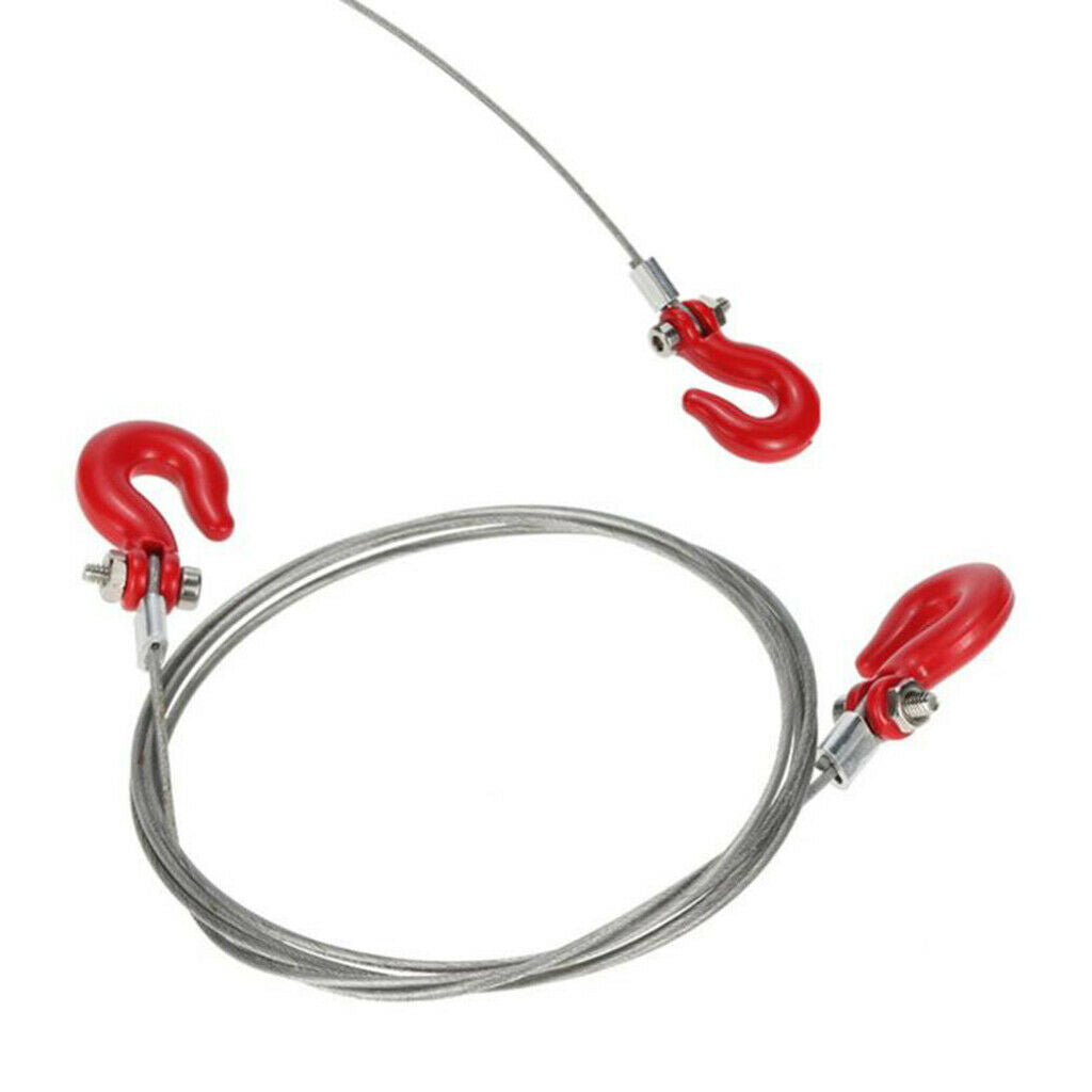 2PCS 1/10 RC Rock Crawler Truck Steel Tow Rope for Axial SCX10 RC4WD D90