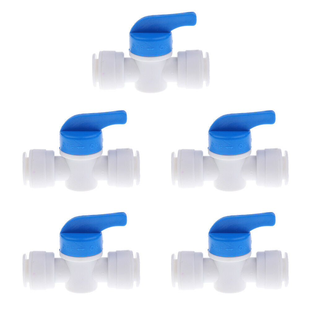 5Pcs 3/8" Inline ball Valve Push Fit Filter for RO Water Reverse Osmosis