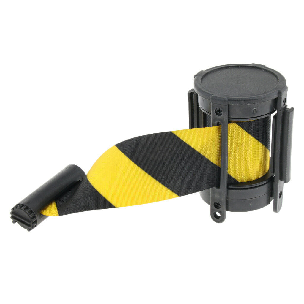 2Pcs Black Yellow Retractable Queue Crowd Barriers Crowd Control Security