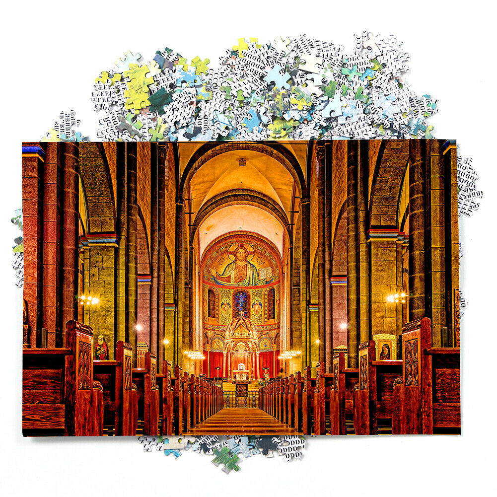 1000pcs DIY Church Interior Paper Puzzle Stress Relief Toys Handmade Gifts @